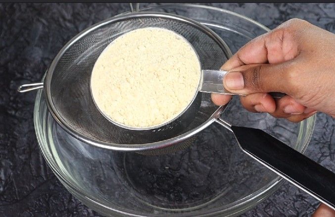 Step 1.1: Place a sieve over a mixing bowl