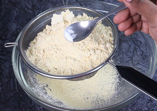 Step 1.2: Place a sieve over a mixing bowl