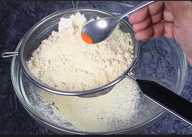 Step 1.3: Place a sieve over a mixing bowl