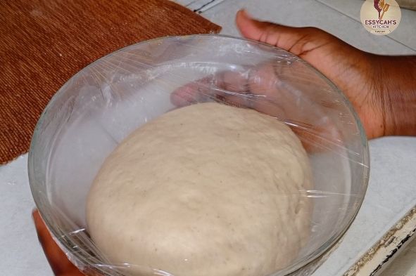 Step 1.3: Cover the dough and let it rise for about 1 hour until it doubles in size