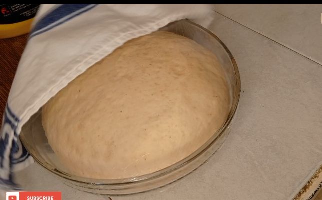 Step 1.1: Cover the dough and let it rise for about 1 hour until it doubles in size