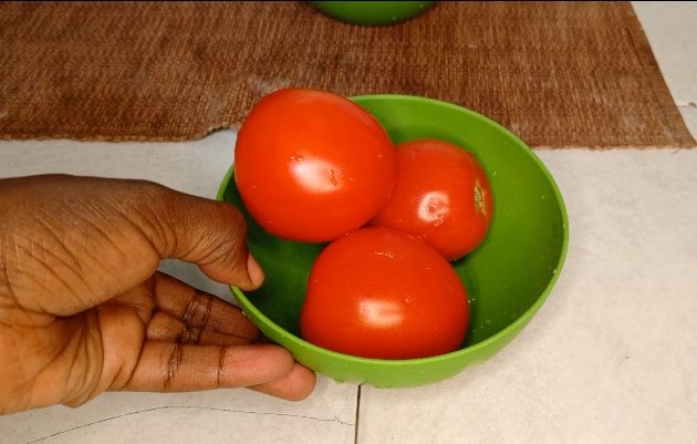 Step 1.2: Chop the tomatoes and red onions into small pieces