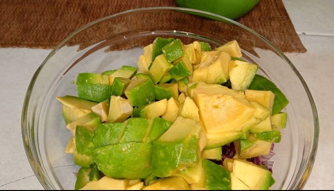 Step 1.1: Combine all the fruits and vegetables in a large bowl