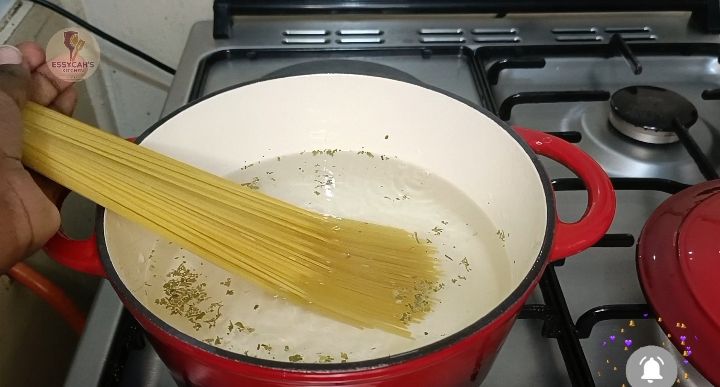 Step 2.3: Add the spaghetti to the boiling water and cook according to package directions, usually about 8-10 minutes, or until al dente