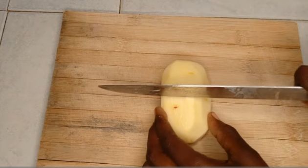 Step 1.2: Cut the potatoes into halves