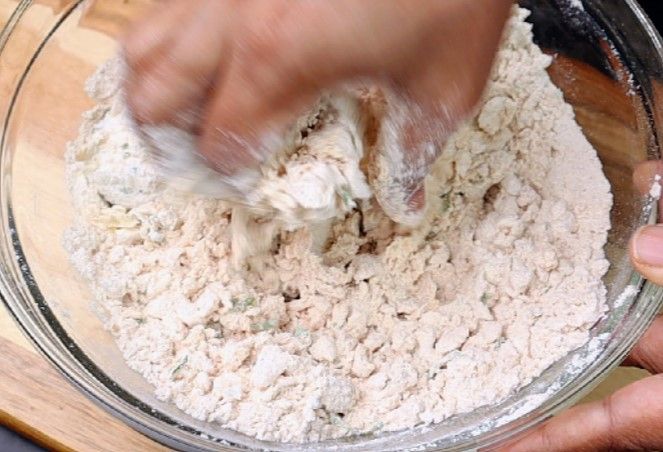 Step 2.1: Knead the dough, adding a little water if necessary, until it is smooth and tight