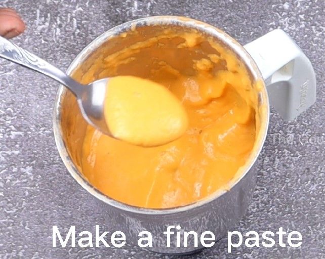 Step 2.1: Transfer the cooled mixture to a blender and blend into a smooth consistency