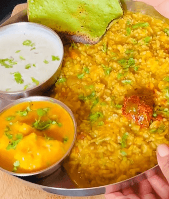 Saturday Special Dal Khichdi Thali recipe