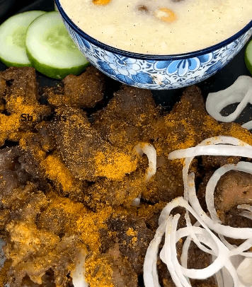 Suya with Bread or Garri recipe