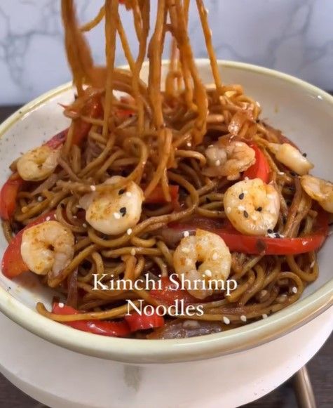 Kimchi Shrimp Noodles recipe
