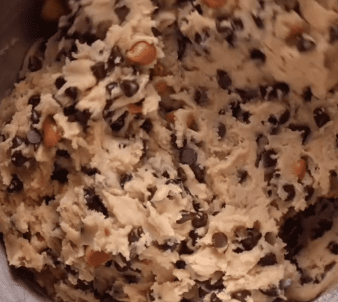 Step 1.1: Fold in the butterscotch chips and chocolate chips