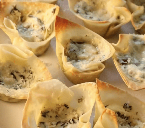 Step 1.1: Bake for 8–10 minutes or until the wonton cups are golden and crisp