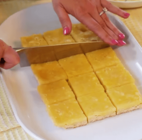 Step 1.1: Slice into bars, dust with powdered sugar, and serve