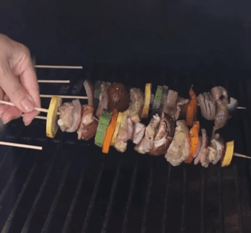 Step 1.1: Grill or pan-sear the skewers on medium-high heat, turning occasionally, until the chicken is golden and fully cooked, about 10–12 minutes