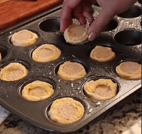 Step 1.1: Arrange the bites on the baking sheet, optionally sprinkle with Everything bagel seasoning, and bake for 12-14 minutes until golden brown