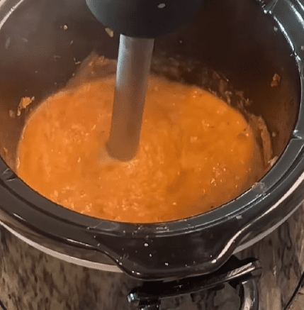 Step 1.1: Blend the juices in the crockpot and toss the shredded pork back in