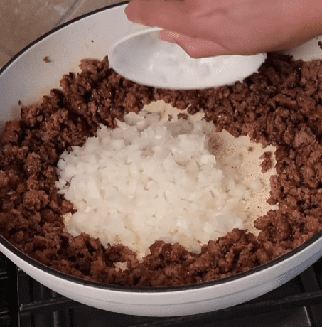 Step 1.1: Add diced onion, garlic, chili flakes, Italian seasoning, salt, and pepper