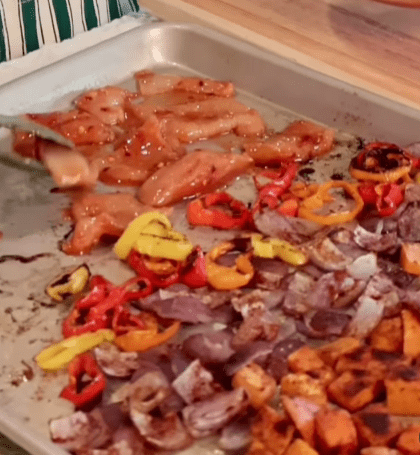 Step 1.1: Add the marinated chicken to the sheet pan and roast for an additional 14–16 minutes, flipping the chicken halfway through