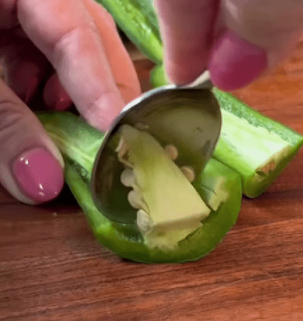 Step 1.1: Halve and deseed the jalapeños
