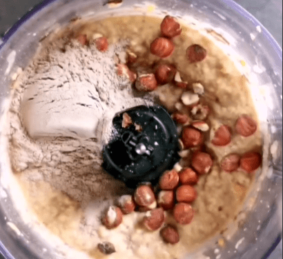 Step 1.1: Add the hazelnuts and blend a bit more, ensuring to keep some little chunks in the mousse for texture