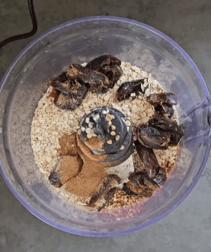 Step 1.1: Mix the roasted buckwheat, oats, salt, and cinnamon in a food processor until they form a floury consistency