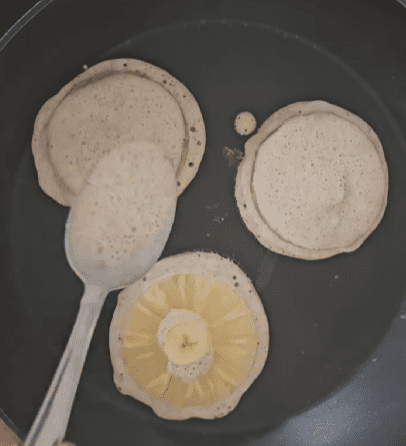 Step 1.1: Place a slice of pineapple in the middle of the batter