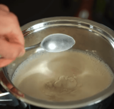 Step 1.1: In a saucepan, pour the soy milk and add the agar-agar
