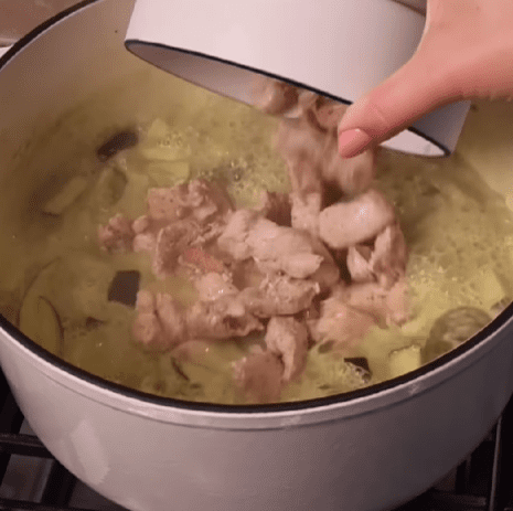 Step 1.2: Add bell pepper, mushrooms, and Japanese eggplant to the pot