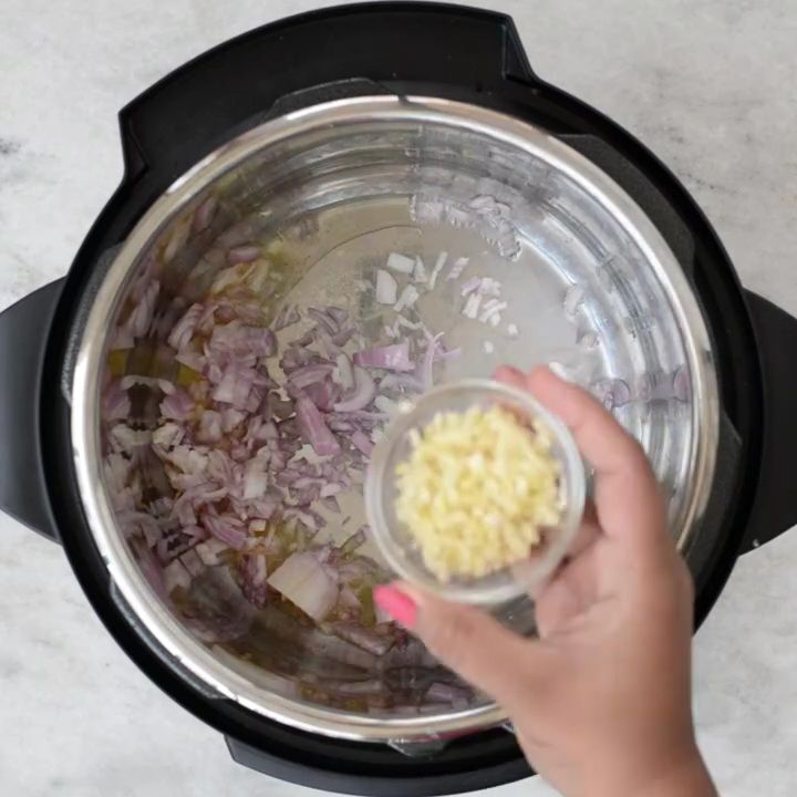 Step 1.1: Set the Instant Pot to sauté mode and add a bit of oil