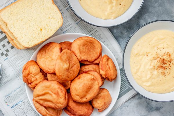 Step 1.1: Serve with custard, oats, bread