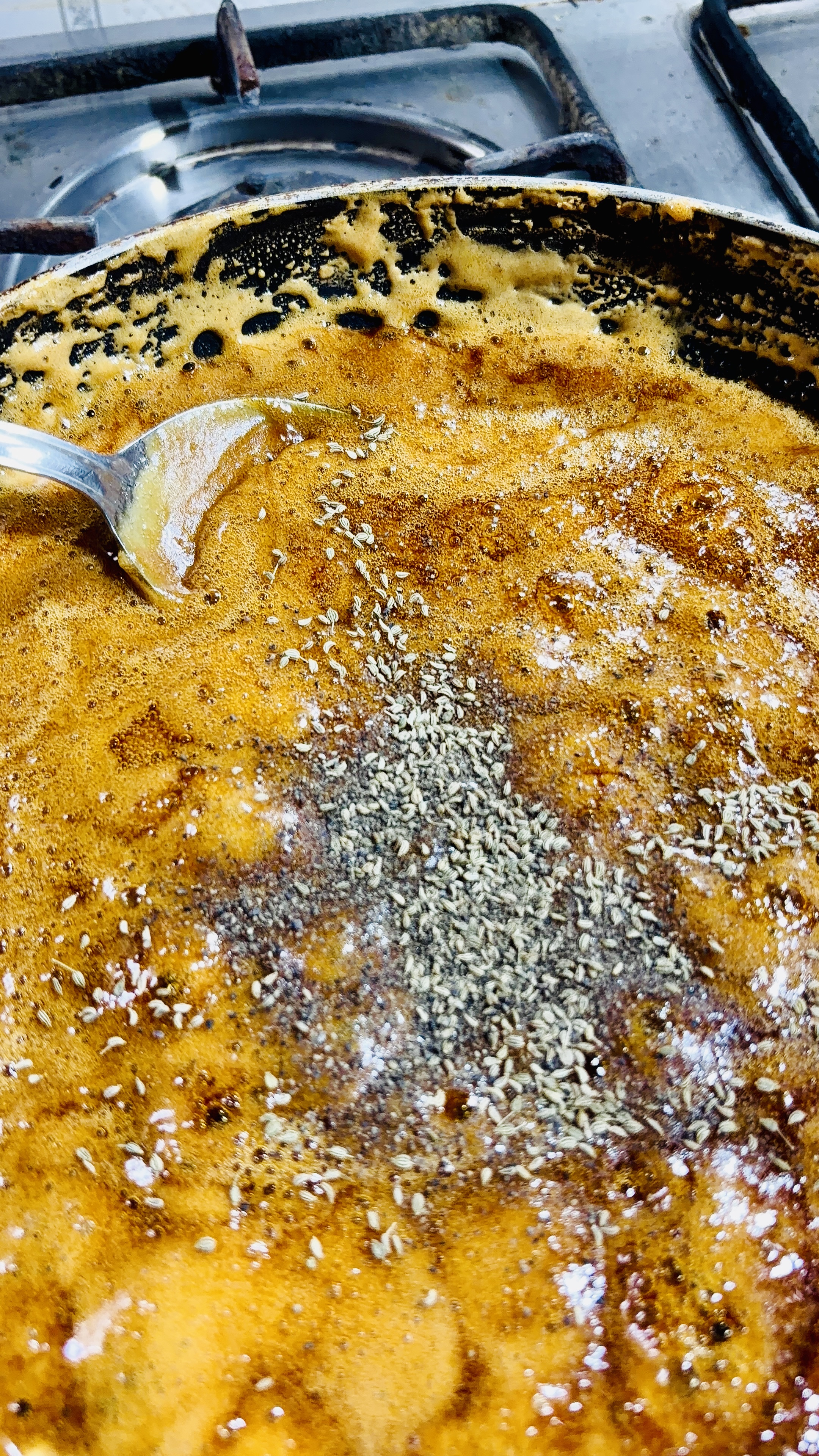 Step 5.1: Add lemon juice, black pepper powder, and carom seeds and mix well
