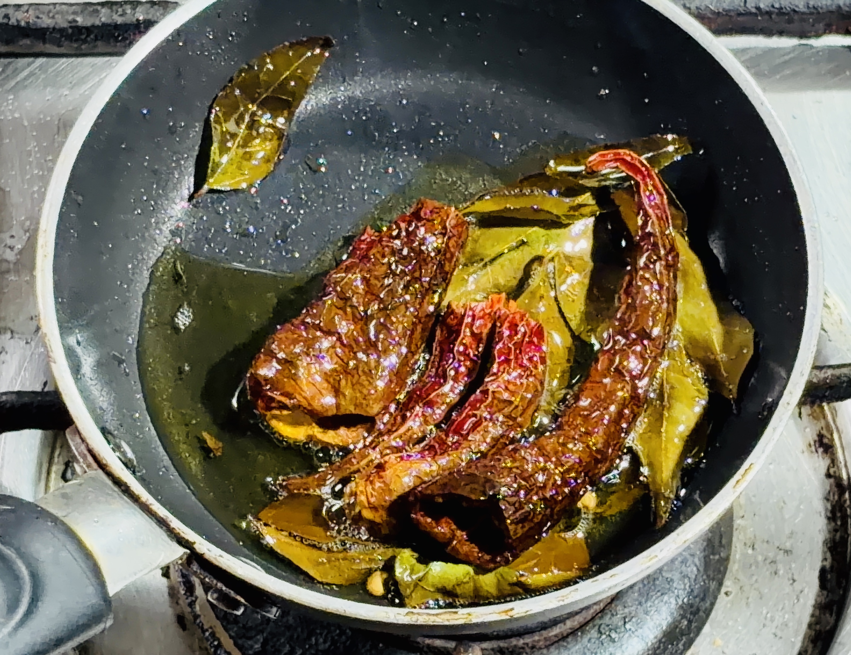 Step 3.1: Heat oil in a small pan