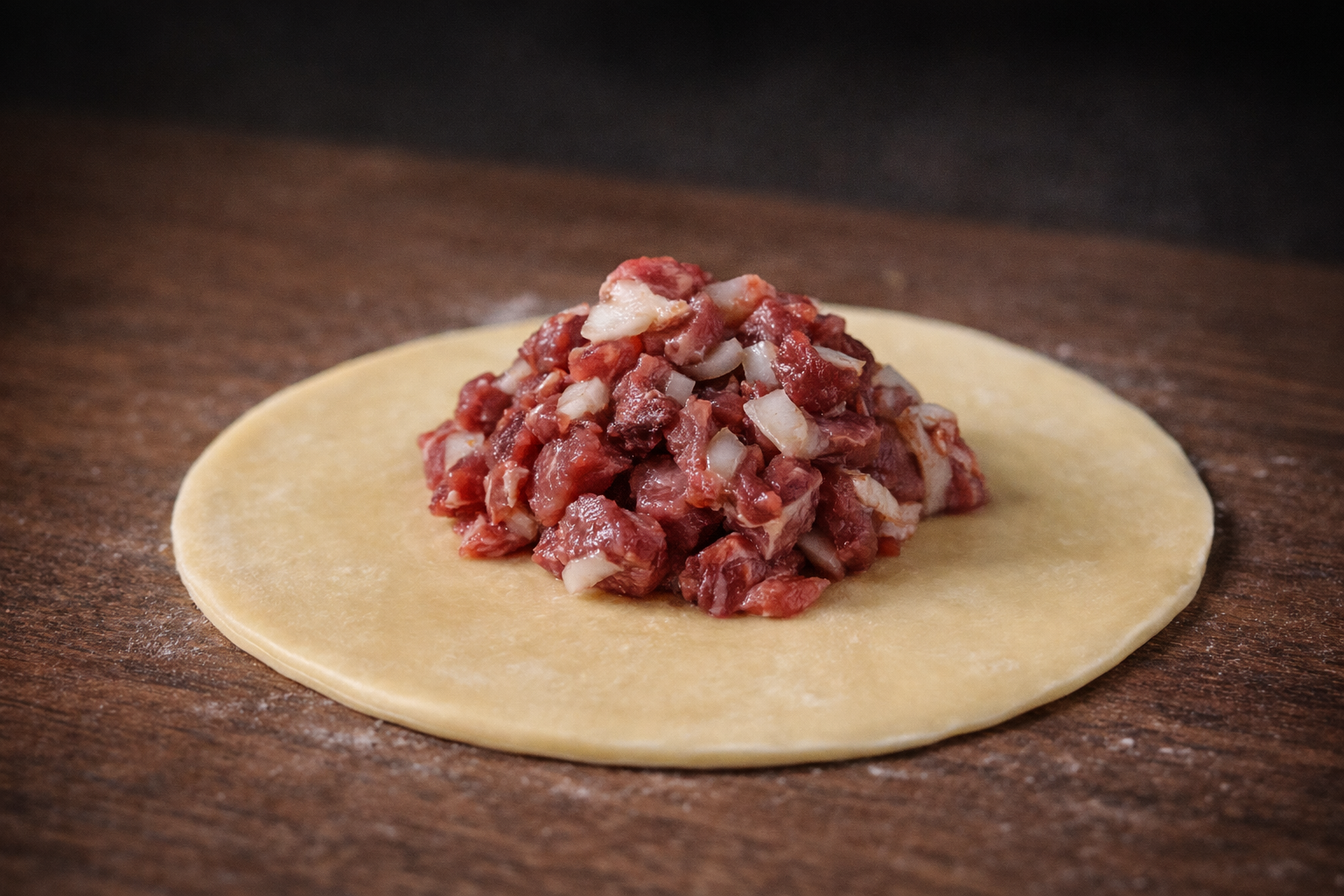 Step 3.1: Add the filling to the dough circles
