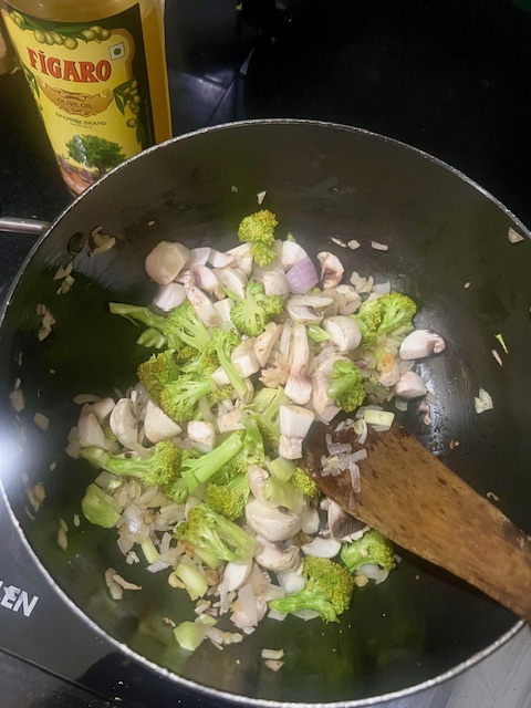 Step 2.1: Sauté onion and garlic until soft
