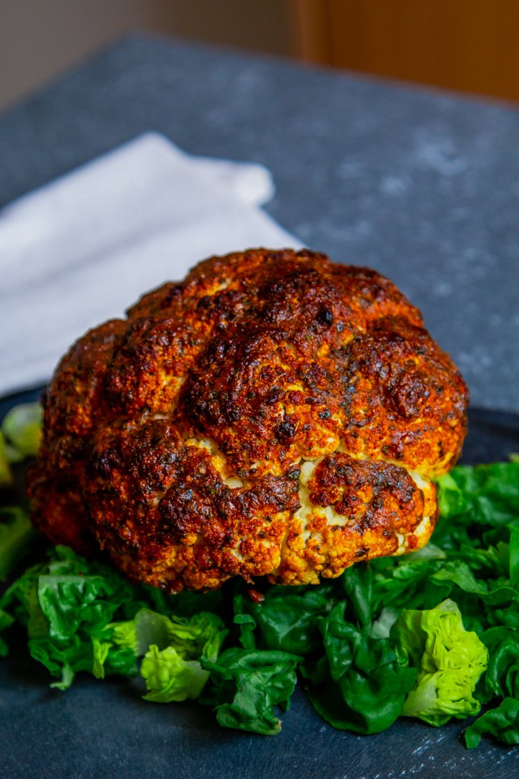 Step 1.1: Cover the cauliflower with aluminum foil and place it in the oven for 20 minutes or until it is almost cooked (a knife should insert with some difficulty)