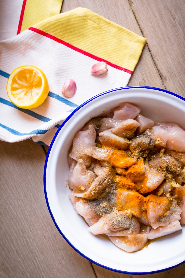Step 1.1: Add the lemon juice, olive oil, garlic, turmeric, ginger, salt, cumin, and black pepper to the bowl