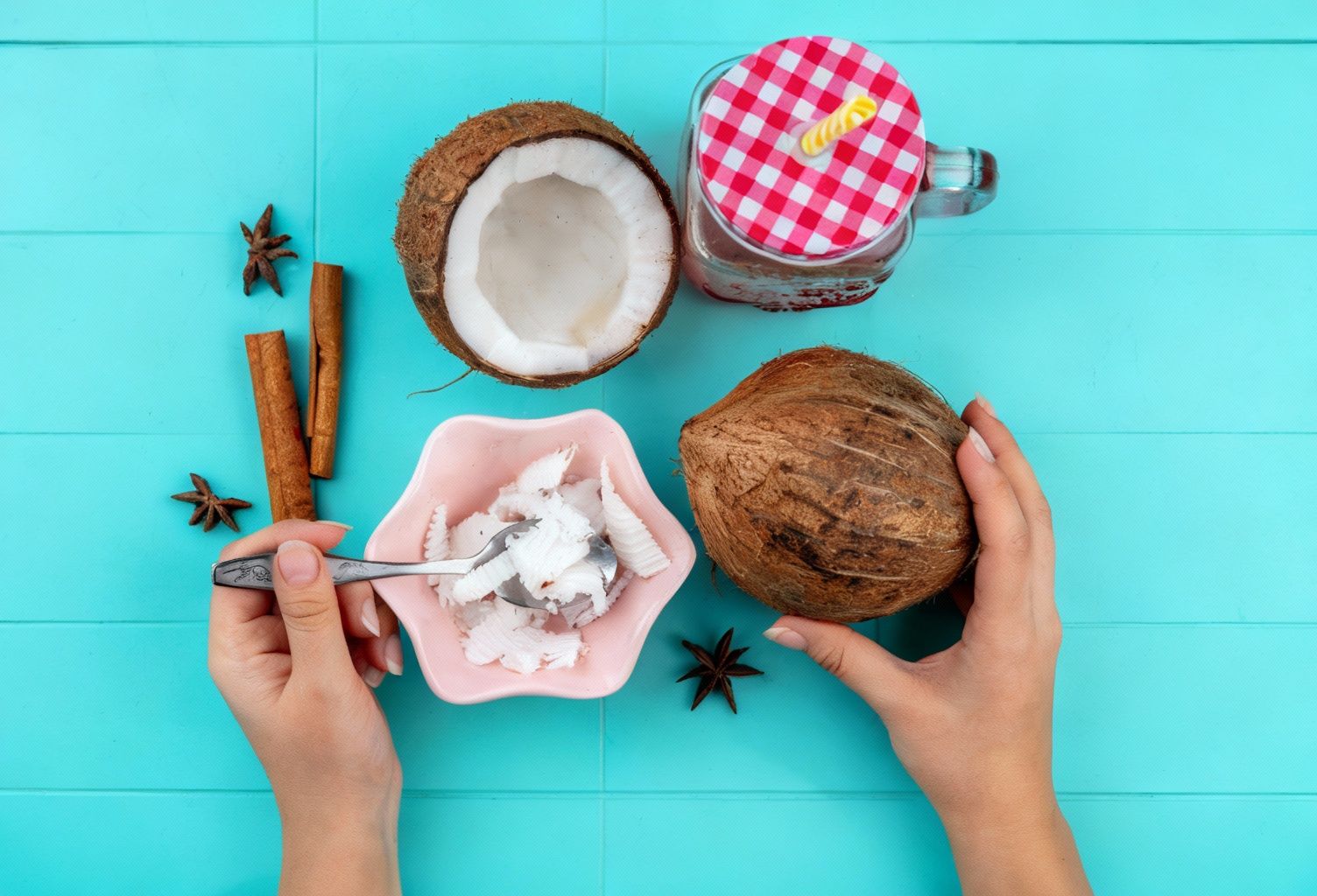 various types of coconut shreds