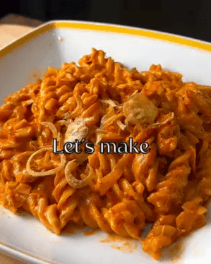 Vodka-less Pasta with Crispy Shallots recipe