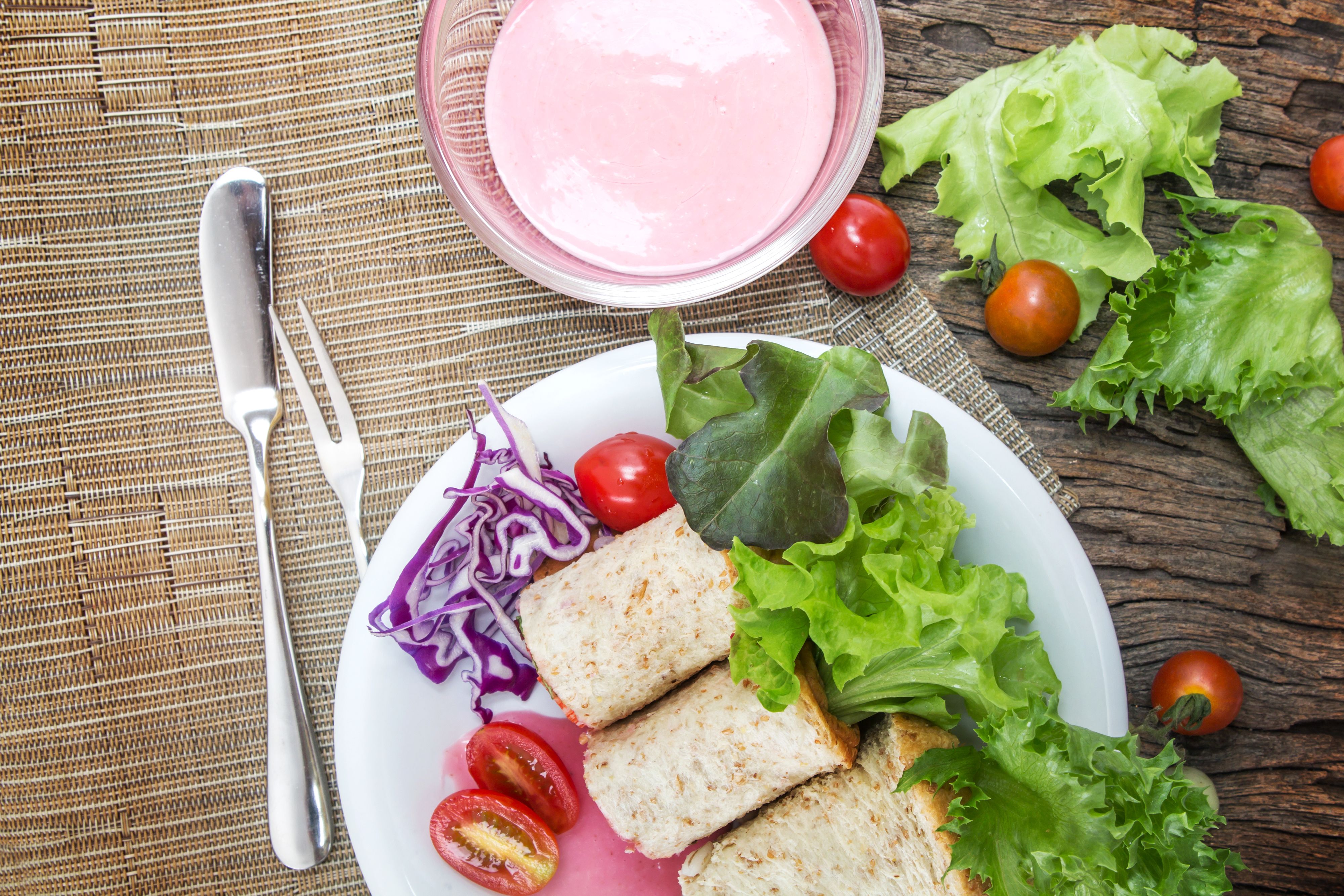 high-angle-view-breakfast-table