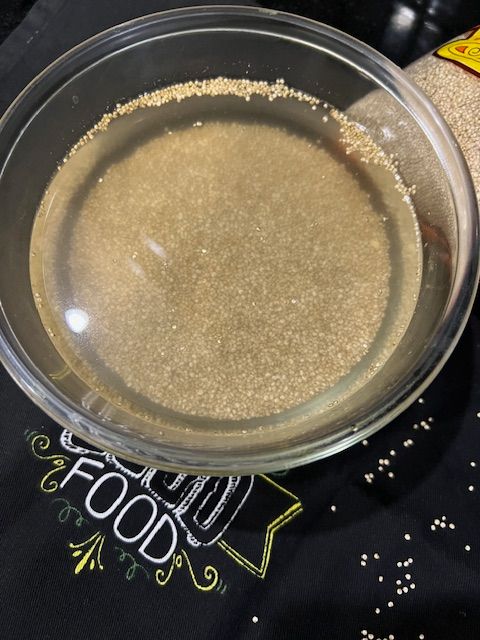 Step 1.1: Soak the washed quinoa in water for about 30 minutes