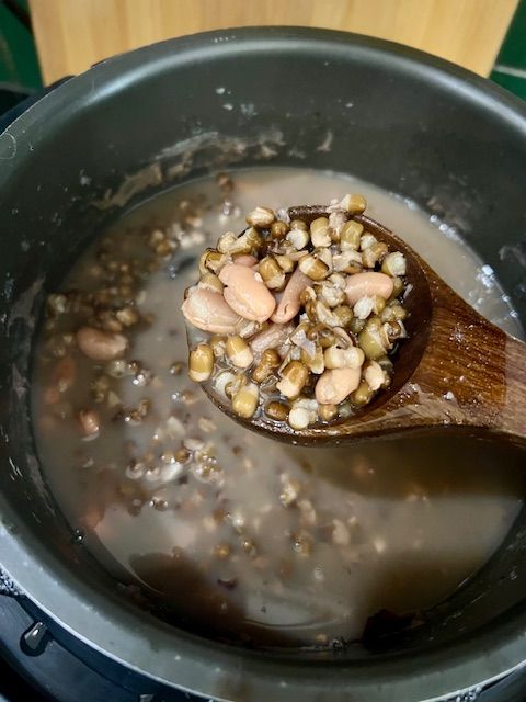Step 1.1: Once the pressure is released, you'll notice the dal has softened, but the water and dal may appear separate