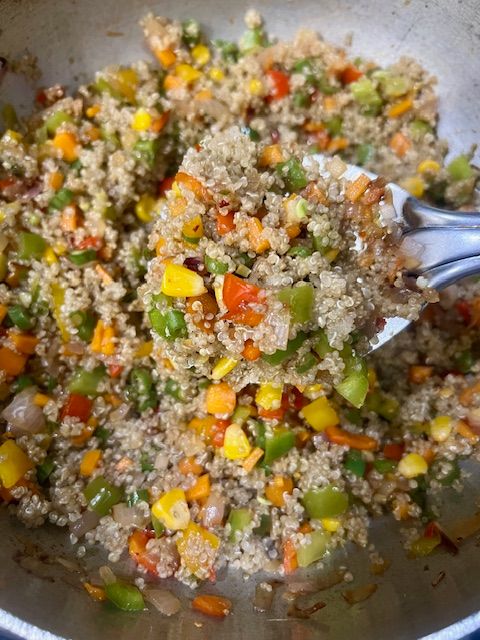 Step 3.2: Mix in the cooked quinoa