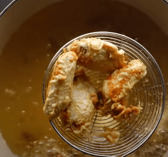 Step 3.1: Deep fry the chicken in cooking oil for 6 minutes at 375°F