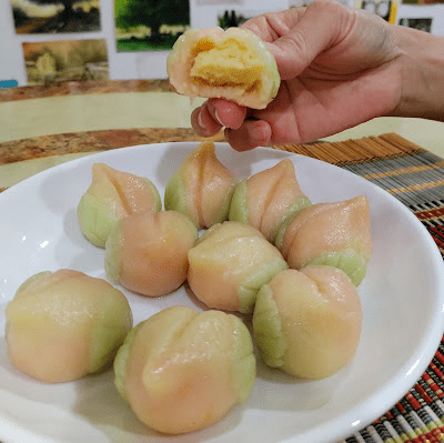 Step 2.1: Line a bamboo steamer with parchment paper