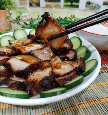 Step 5.1: Slice the Char Siu into thin, bite-sized pieces