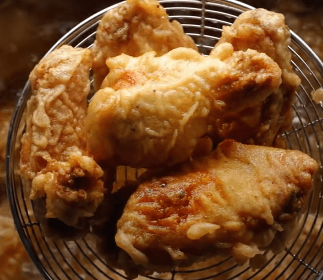 Step 3.2: Deep fry the chicken in cooking oil for 6 minutes at 375°F