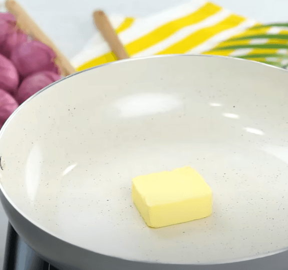 Step 2.1: In a frying pan, add butter and let it melt