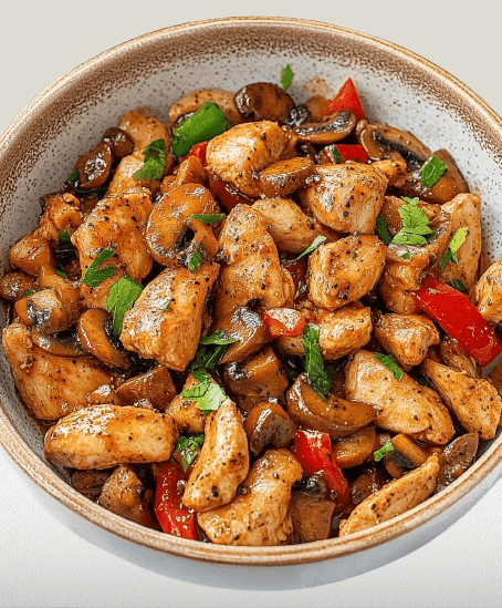Black Pepper Chicken with Mushrooms recipe