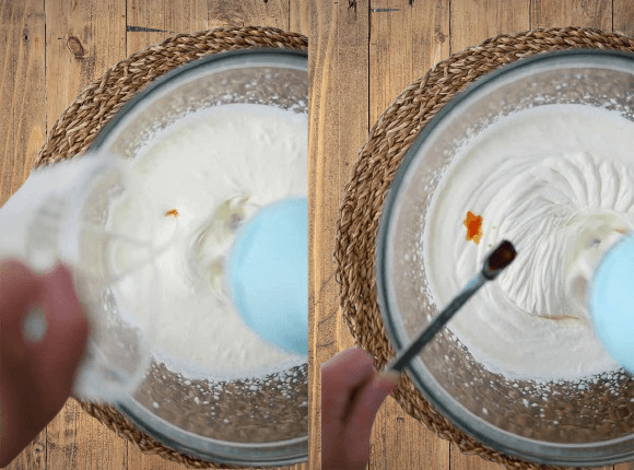 Step 1.1: In another bowl, whisk egg yolks with the remaining sugar until pale and fluffy