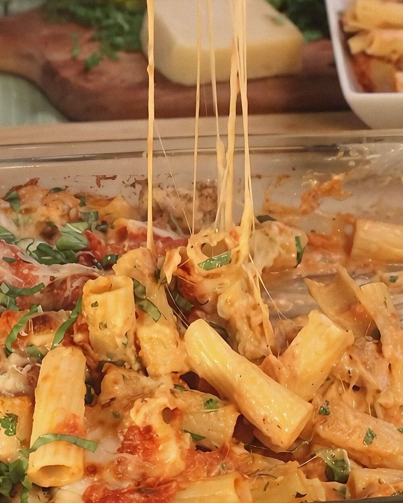 Cheesy Chicken Rigatoni Bake | Chefadora